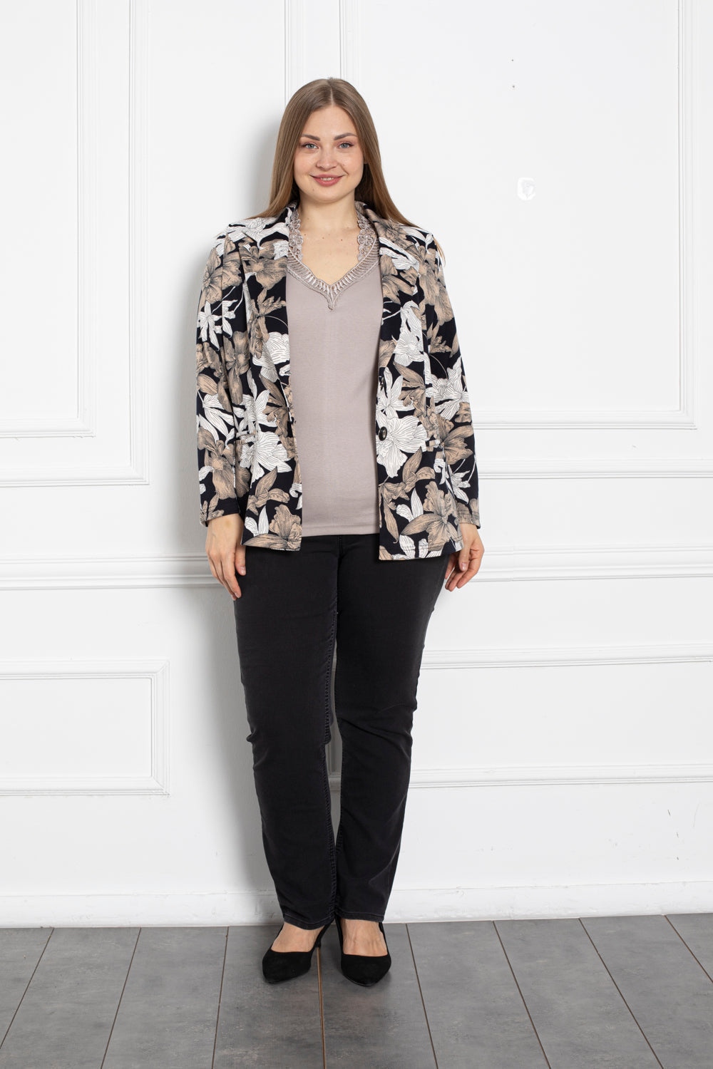 Pamučna bluza s čipkom - bež - My Store