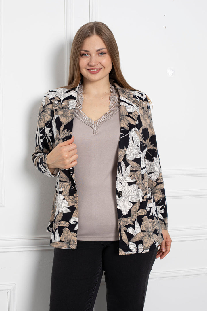 Pamučna bluza s čipkom - bež - My Store