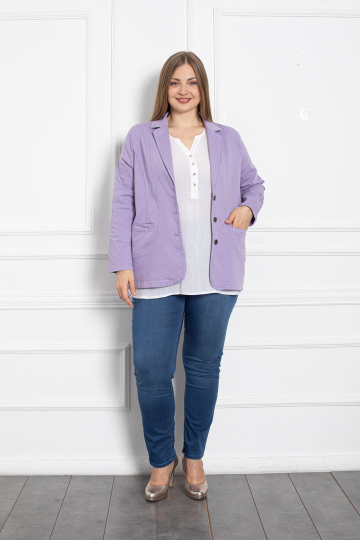 Trapper maxi jakna s preklopom - ljubičasta - My Store