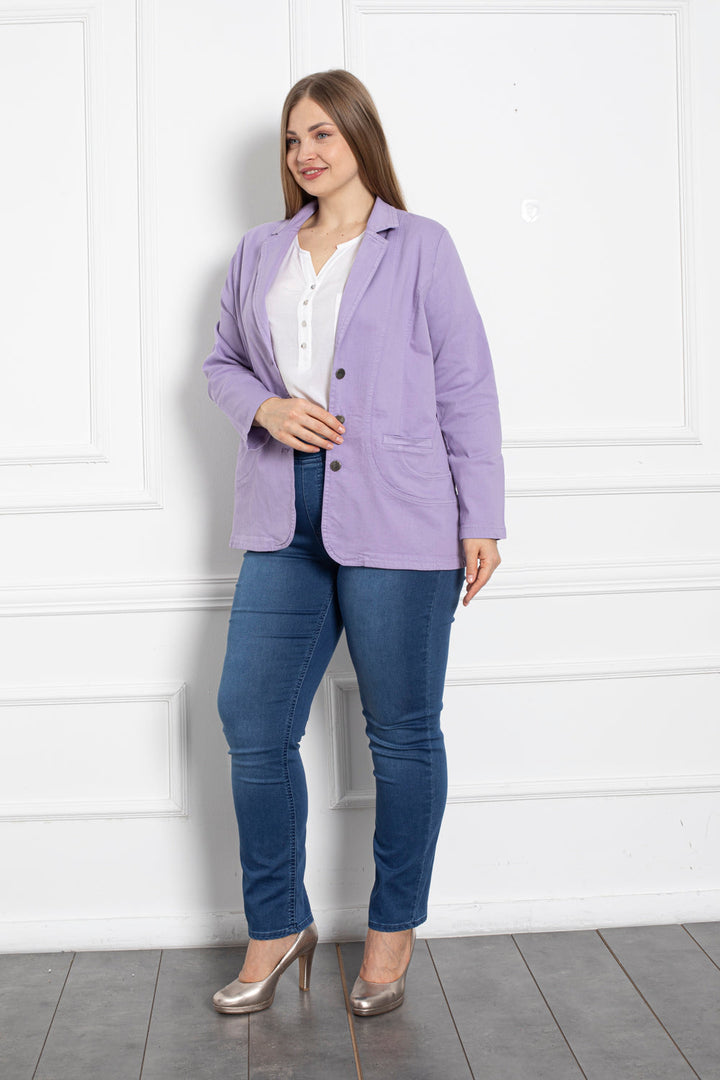 Trapper maxi jakna s preklopom - ljubičasta - My Store