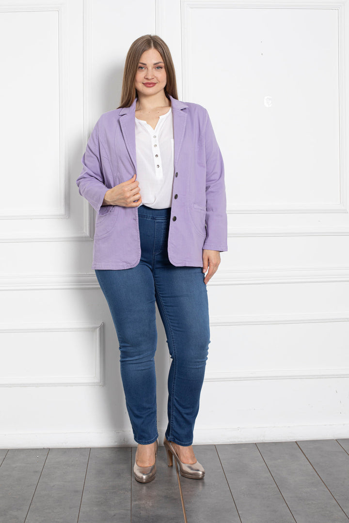 Trapper maxi jakna s preklopom - ljubičasta - My Store