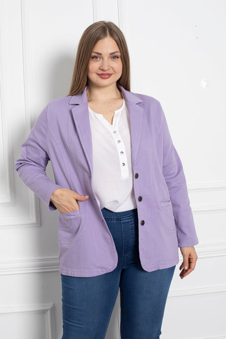 Trapper maxi jakna s preklopom - ljubičasta - My Store