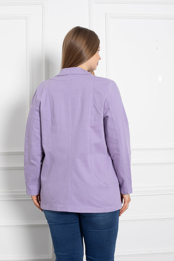 Trapper maxi jakna s preklopom - ljubičasta - My Store