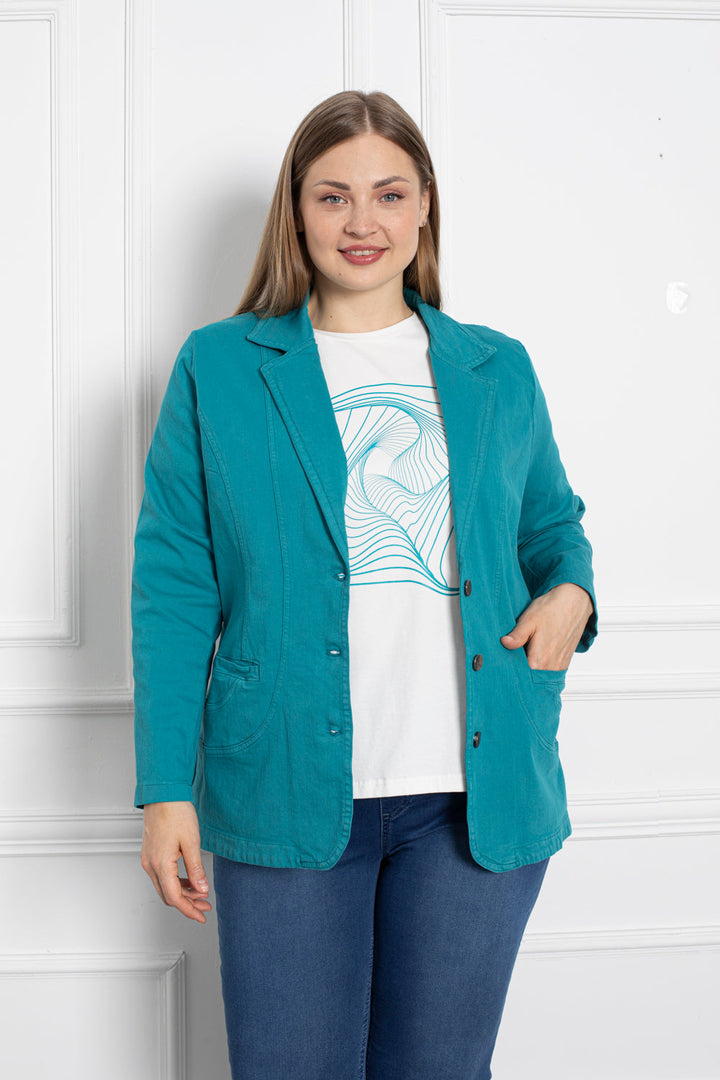 Trapper maxi jakna s preklopom - tirkizna - My Store