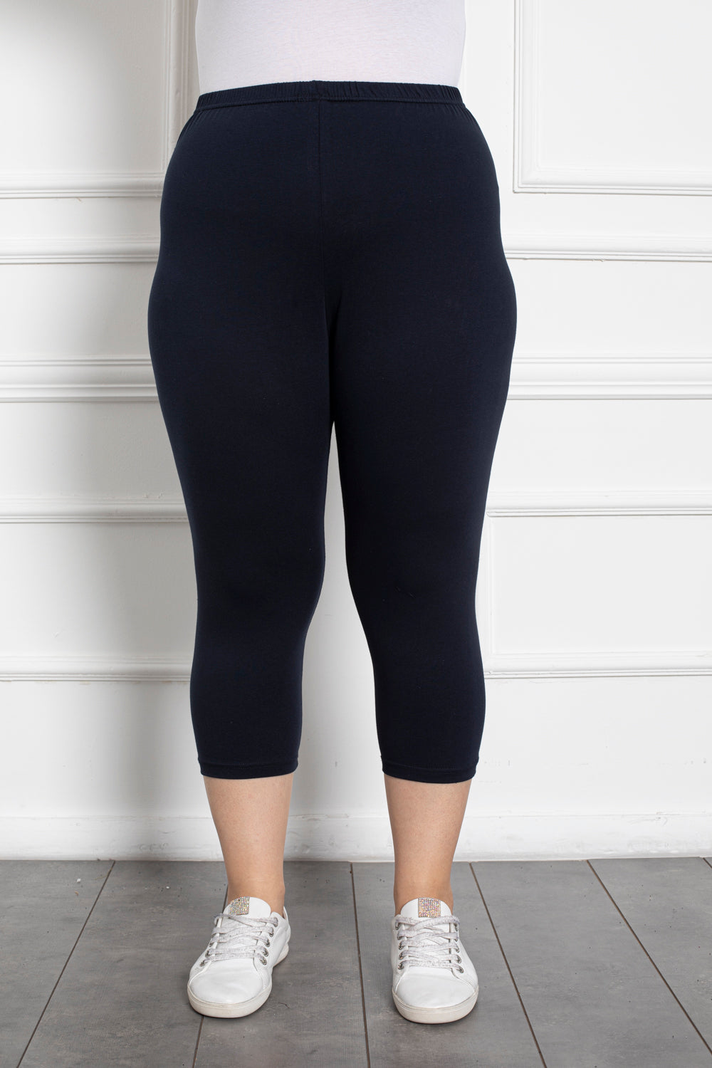 7/8 pamučne tajice do 160cm. bokovi - tamnoplavi - Moja trgovina