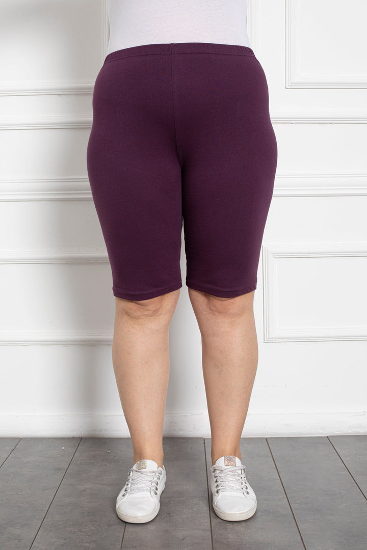 Kratke pamučne tajice do 160 cm. kukovi - lila - Moja trgovina