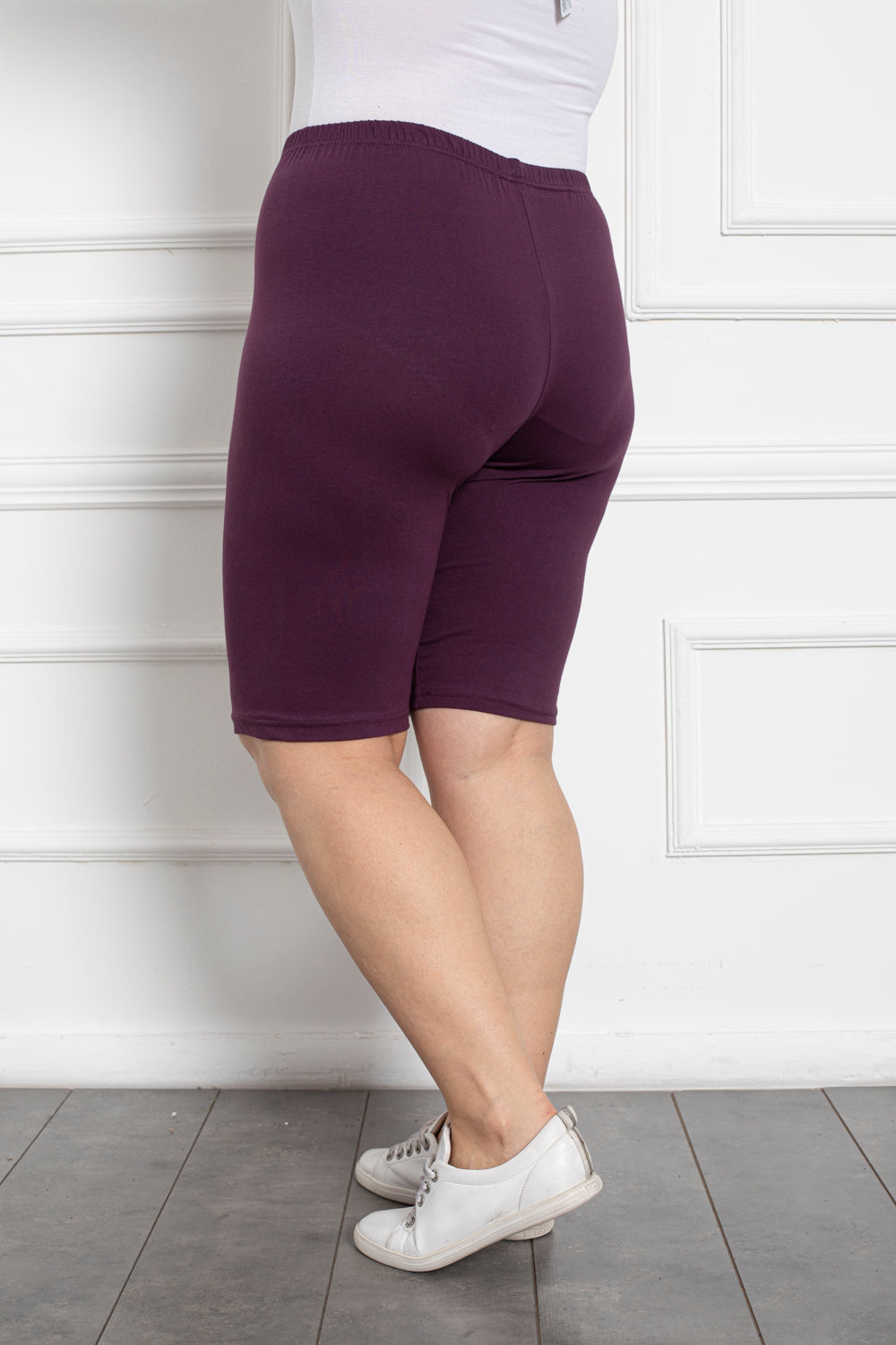 Kratke pamučne tajice do 160 cm. kukovi - lila - Moja trgovina