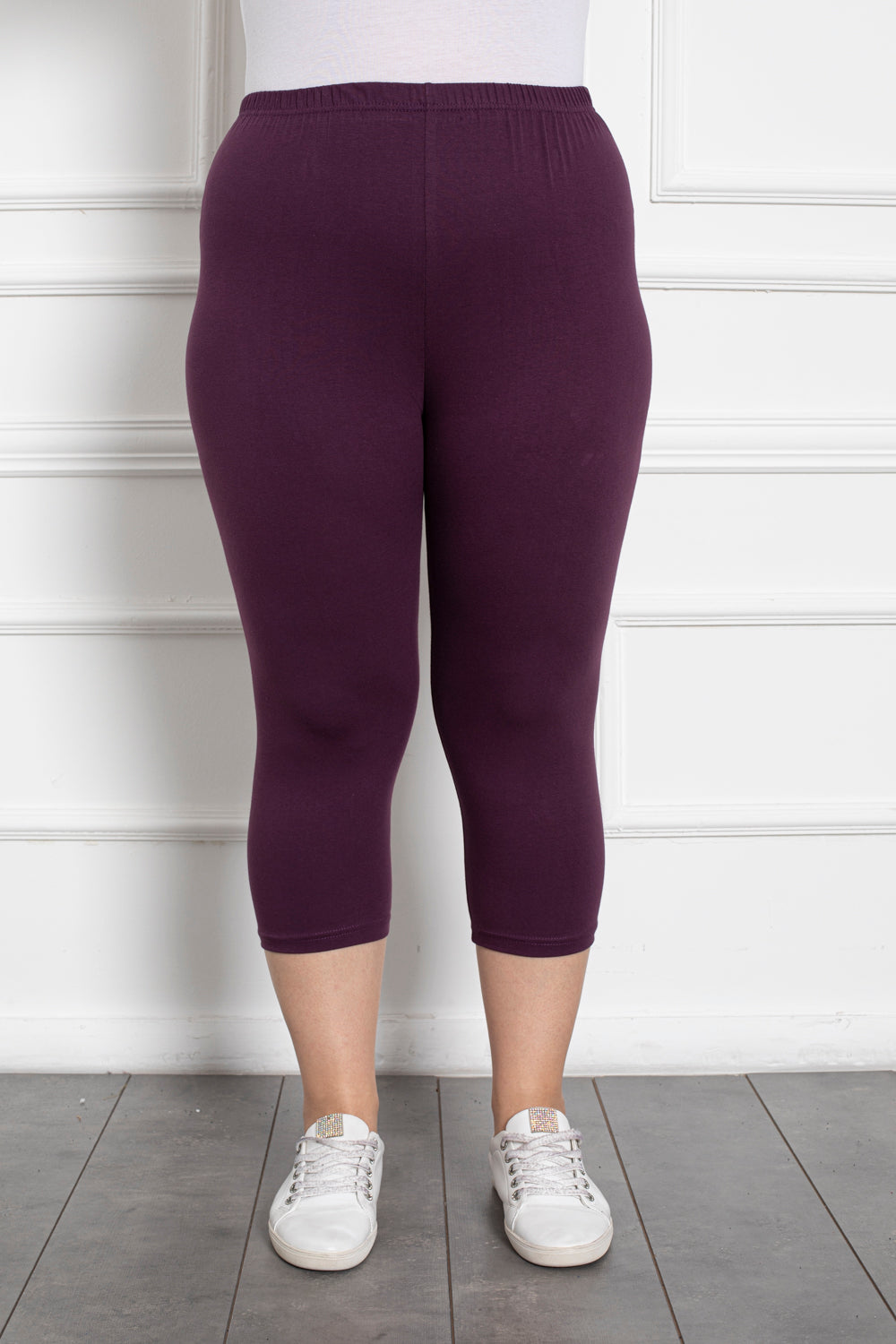 7/8 pamučne tajice do 160cm. kukovi - lila - Moja trgovina