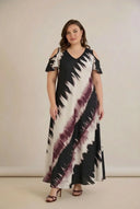 Šifonska haljina s golim ramenima – bordo