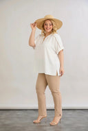 Efirska i lagana boho tunika u ekru boji