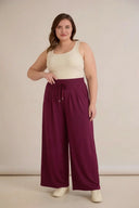 Dnevne hlače tipa suknja-hlače – bordo