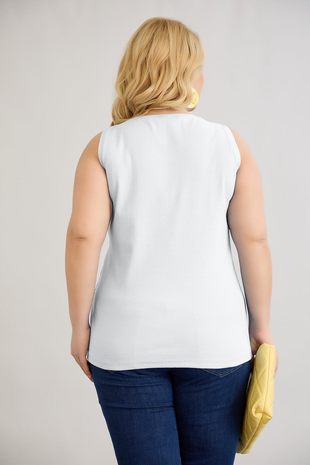 Pamuk majica s tik-tak kopčanjem - Bijela