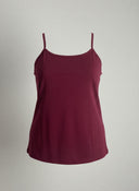 Pamučna potkošulja s tankim naramenicama u bordo boji