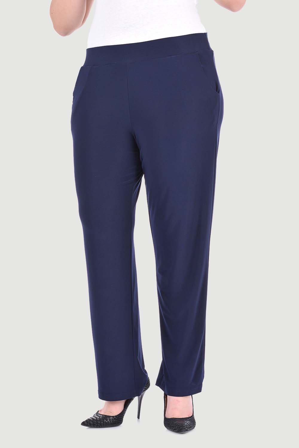 Широк панталон с джобове Шели- тъмносин - My Store