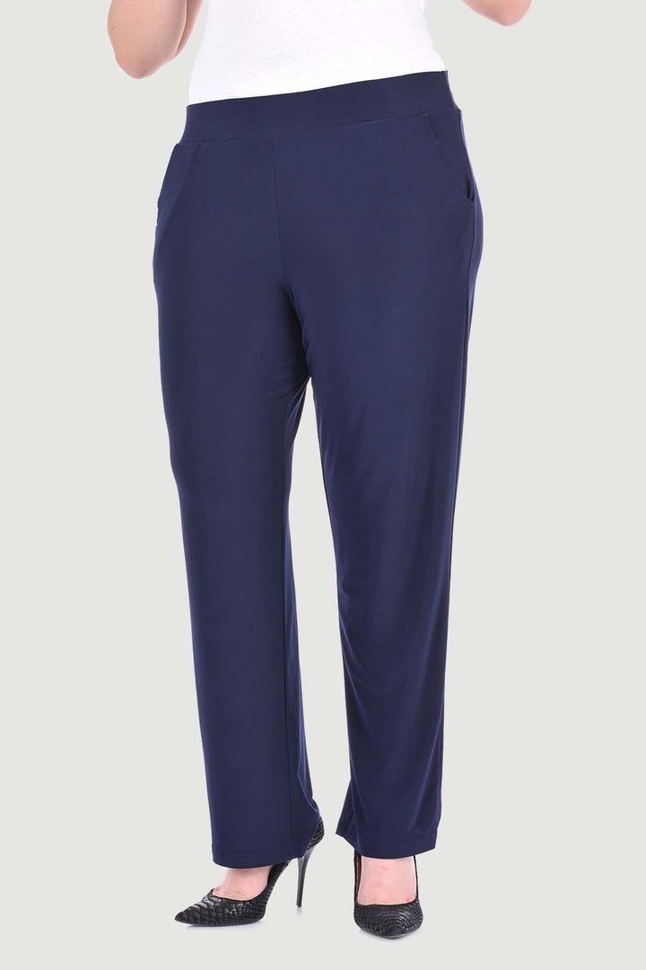 Широк панталон с джобове Шели- тъмносин - My Store