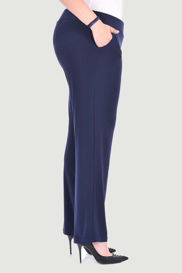 Широк панталон с джобове Шели- тъмносин - My Store