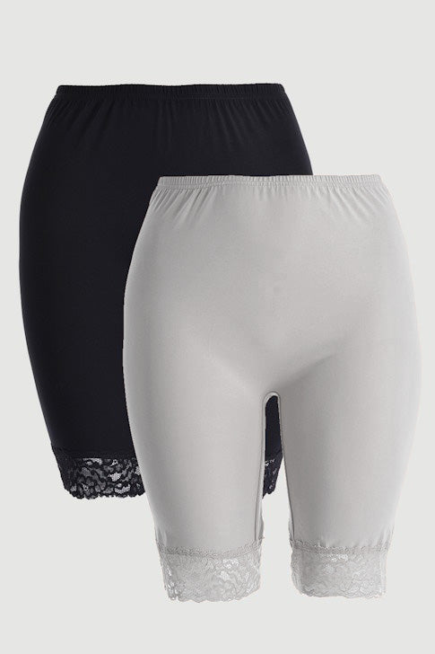 Памучни клинове с дантела против протриване (черен и бял) (2бр) - My Store