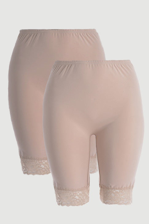 Памучни клинове с дантела против протриване (бежови) (2бр)