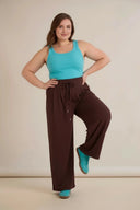 Dnevne hlače tipa suknja-hlače – čokoladna