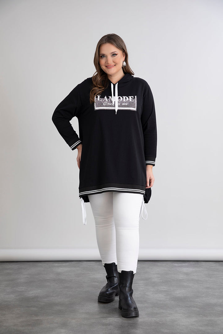 Tunika s kapuljačom i vezivanjem - A-linija