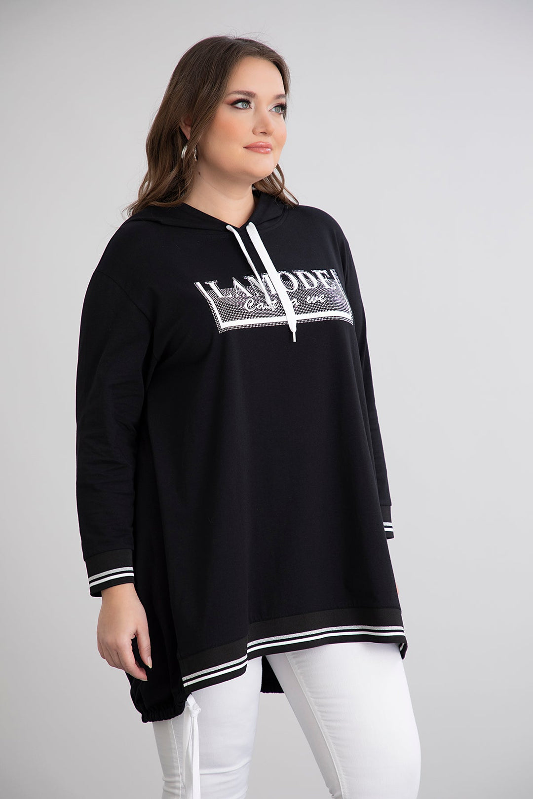 Tunika s kapuljačom i vezivanjem - A-linija