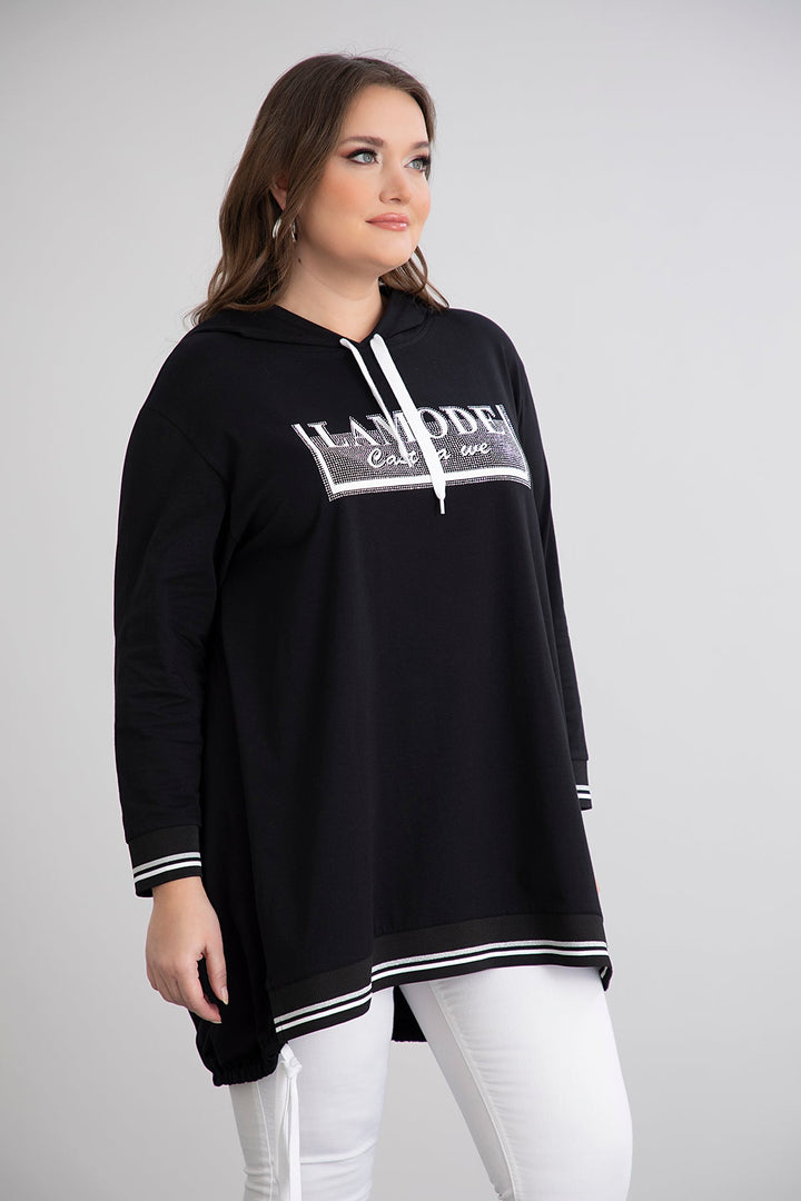 Tunika s kapuljačom i vezivanjem - A-linija