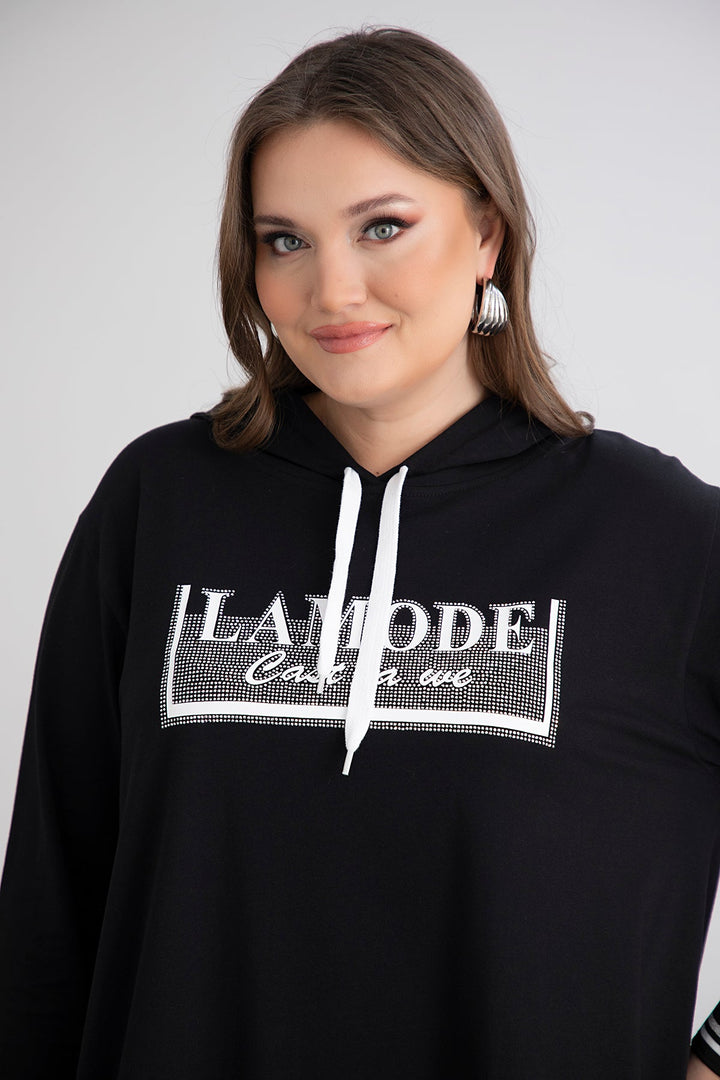 Tunika s kapuljačom i vezivanjem - A-linija