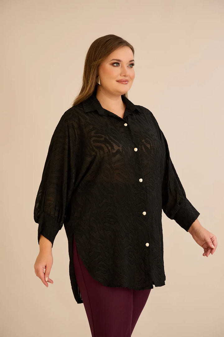 Stilska košulja s reljefnim uzorkom