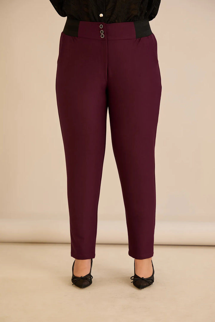 Pamučne hlače klasičnog kroja u bordo boji