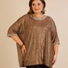Ležerna bluza s raglan rukavima od šljokica – Golden Night – Zlatna