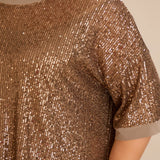 Ležerna bluza s raglan rukavima od šljokica – Golden Night