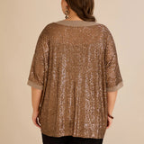 Ležerna bluza s raglan rukavima od šljokica – Golden Night