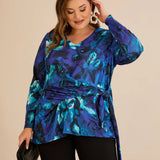 Bluza s vezicama u plavoj boji