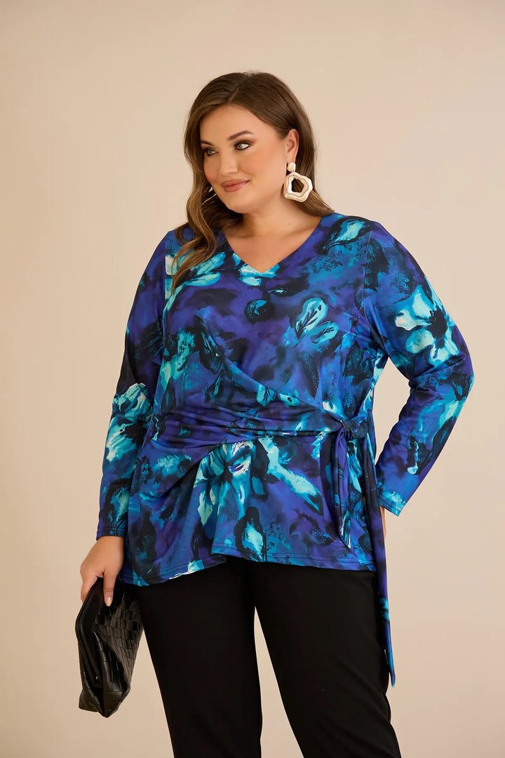 Bluza s vezicama u plavoj boji