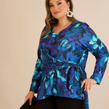 Bluza s vezicama u plavoj boji