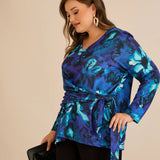 Bluza s vezicama u plavoj boji