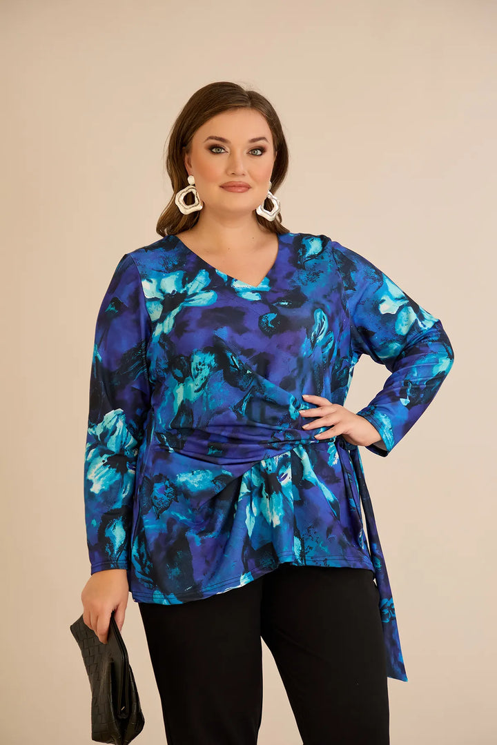 Bluza s vezicama u plavoj boji