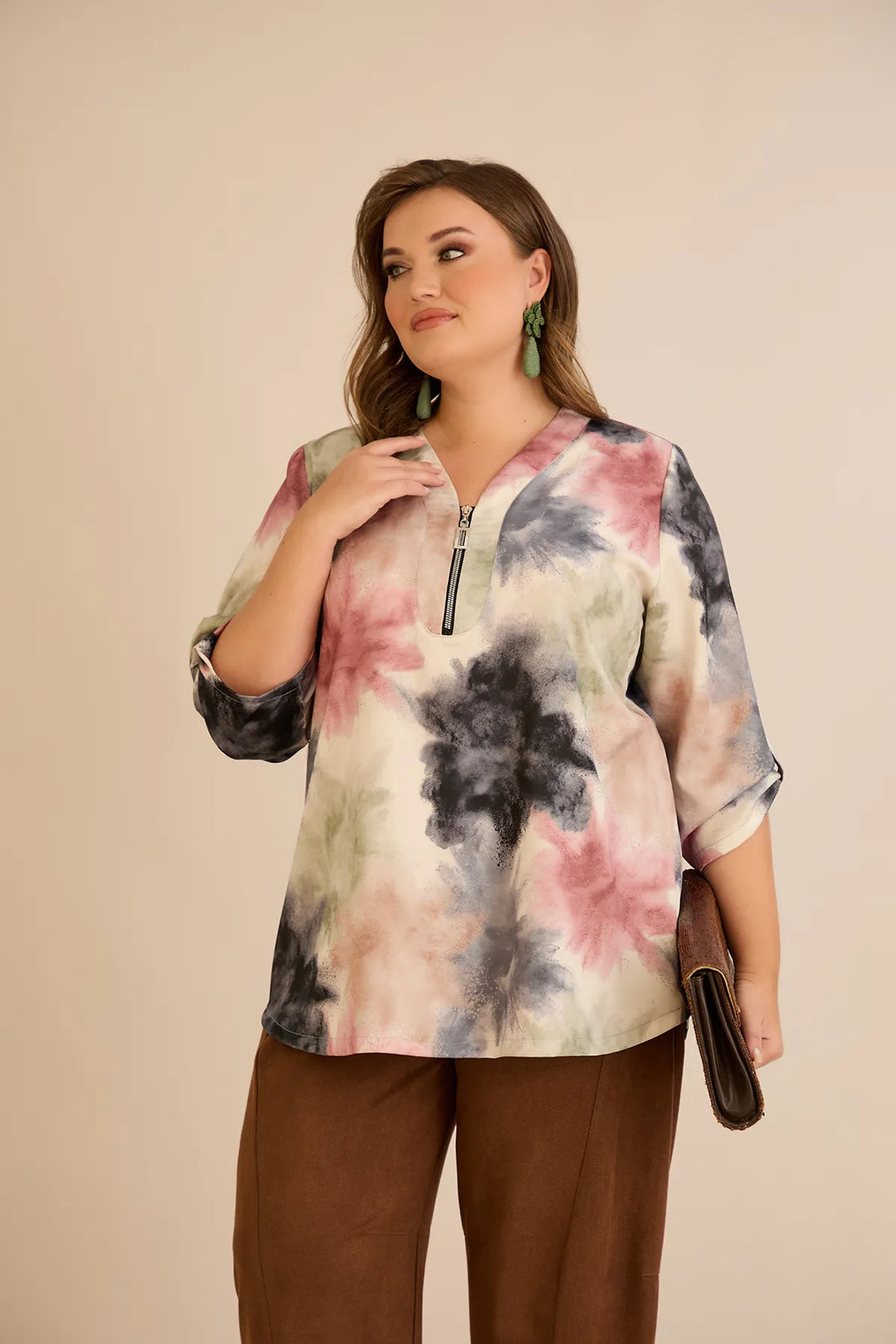 Bluza sa zipom i originalnim printom