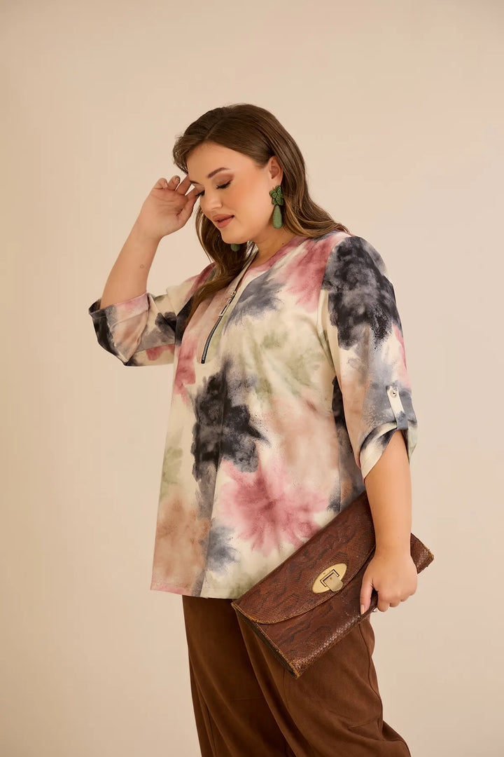 Bluza sa zipom i originalnim printom