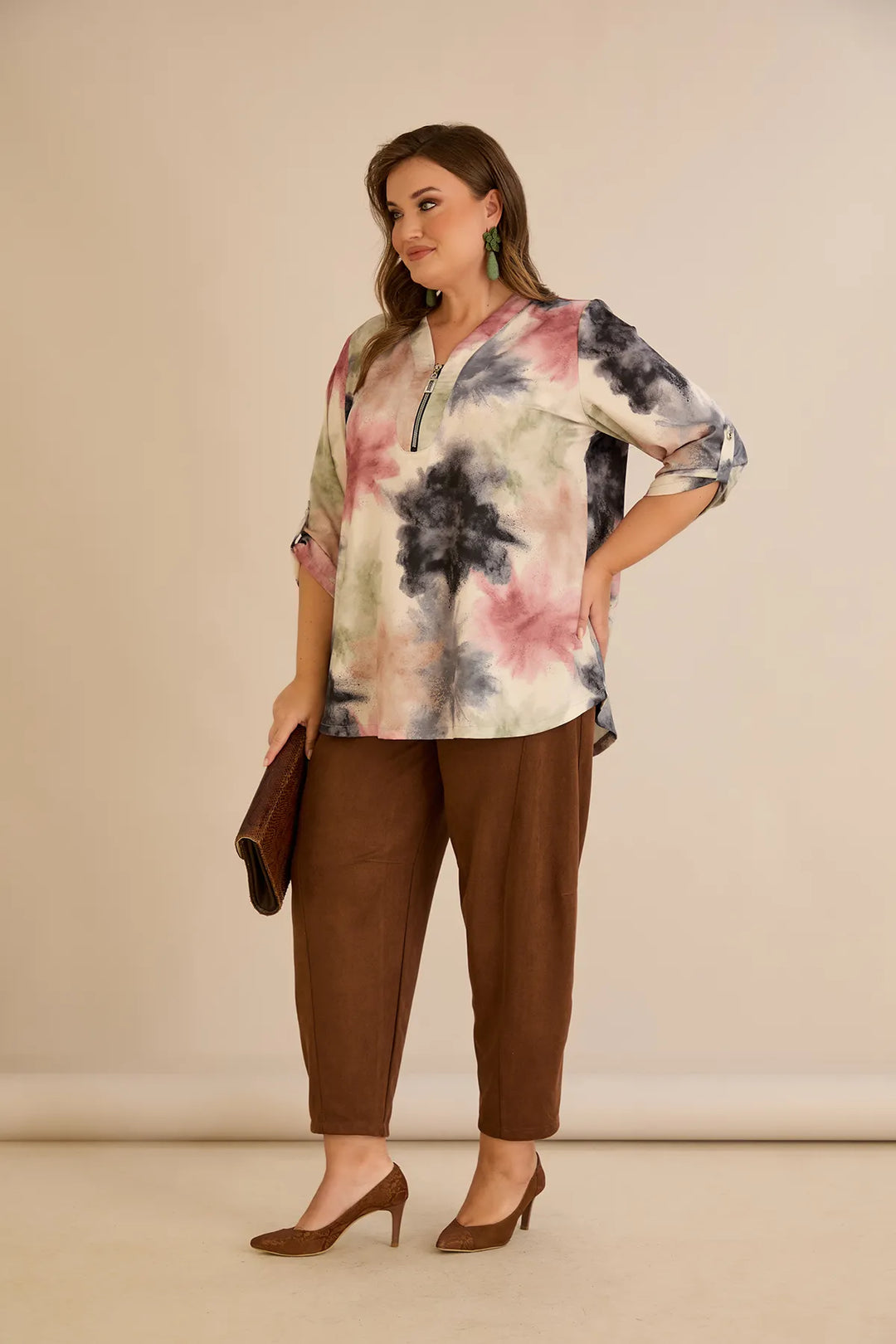 Bluza sa zipom i originalnim printom