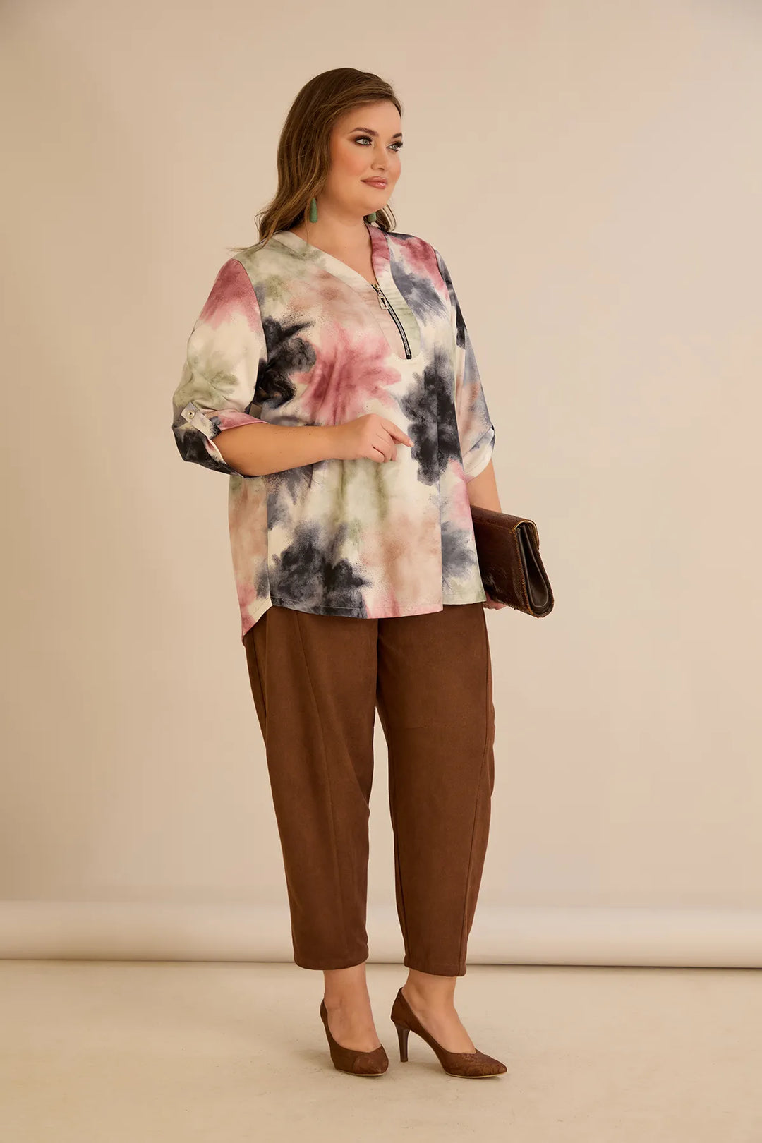 Bluza sa zipom i originalnim printom