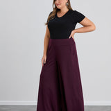 Maksi suknja-hlace sa džepovima Sara – moderno bordo