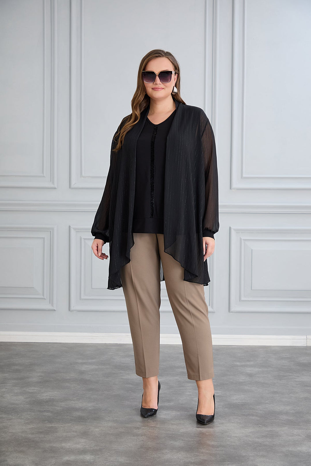 Elegantna pončo sa potkom - set od 2 dijela