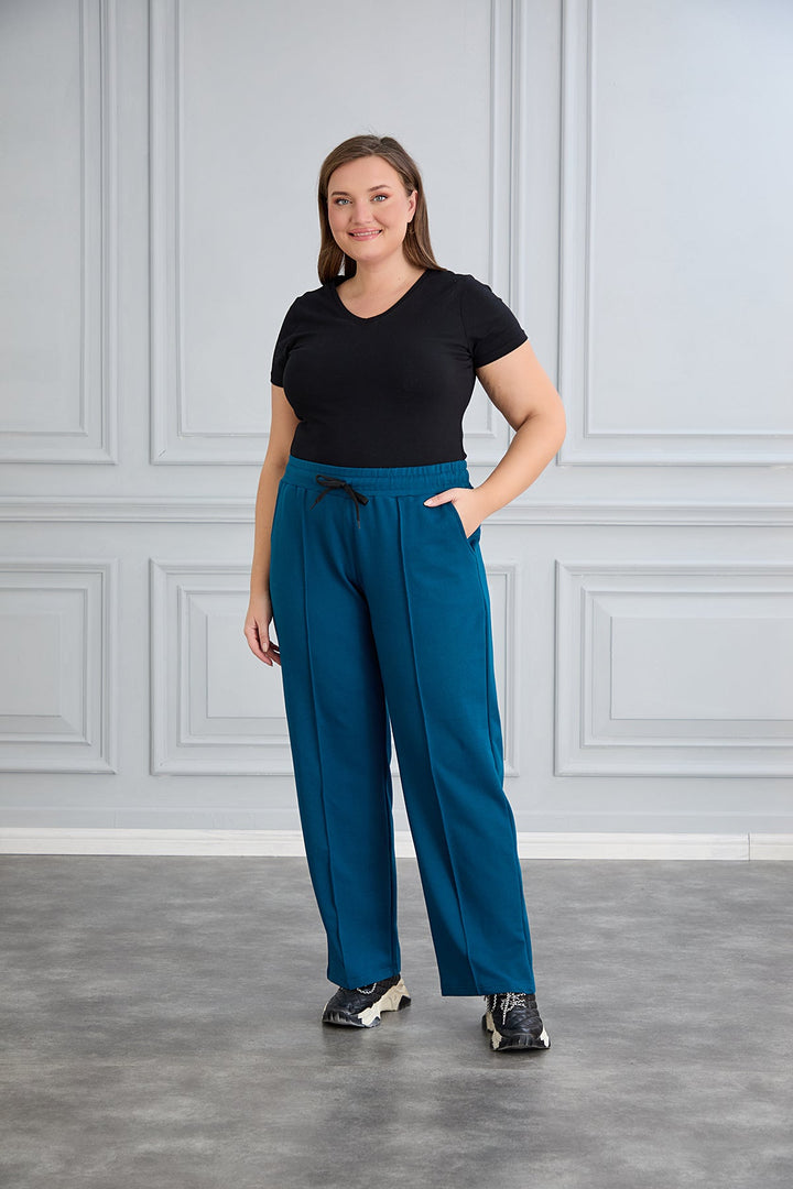 Široke sportske hlače – Daily – Petrol