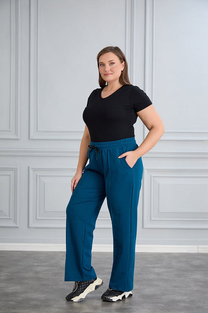 Široke sportske hlače – Daily – Petrol