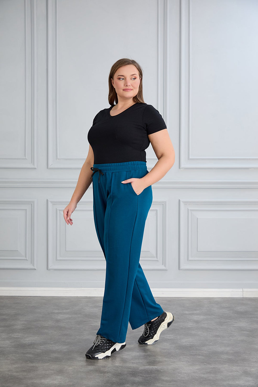 Široke sportske hlače – Daily – Petrol