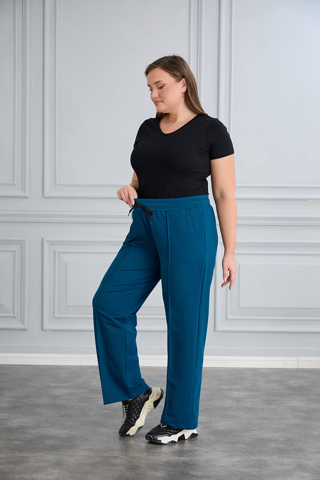 Široke sportske hlače – Daily – Petrol