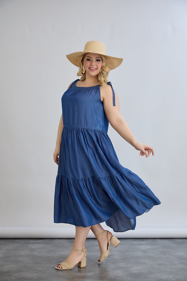 Lagana ljetna haljina od trapera s volanima