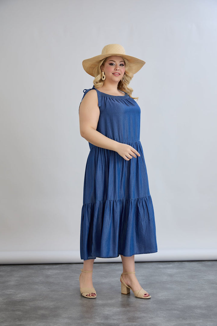 Lagana ljetna haljina od trapera s volanima