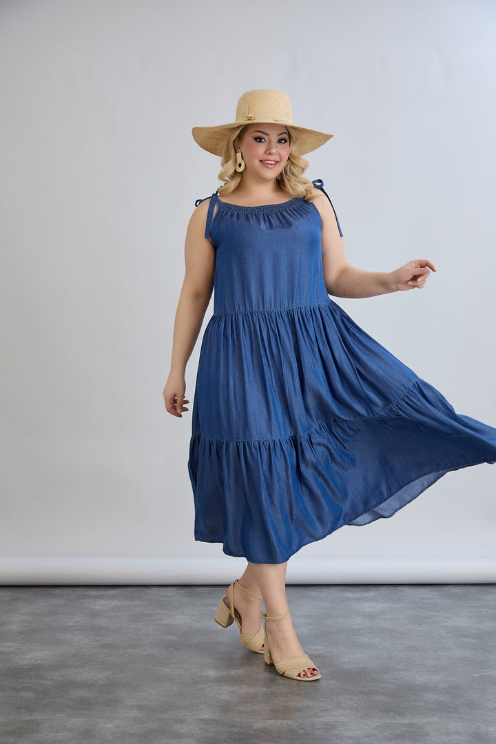 Lagana ljetna haljina od trapera s volanima